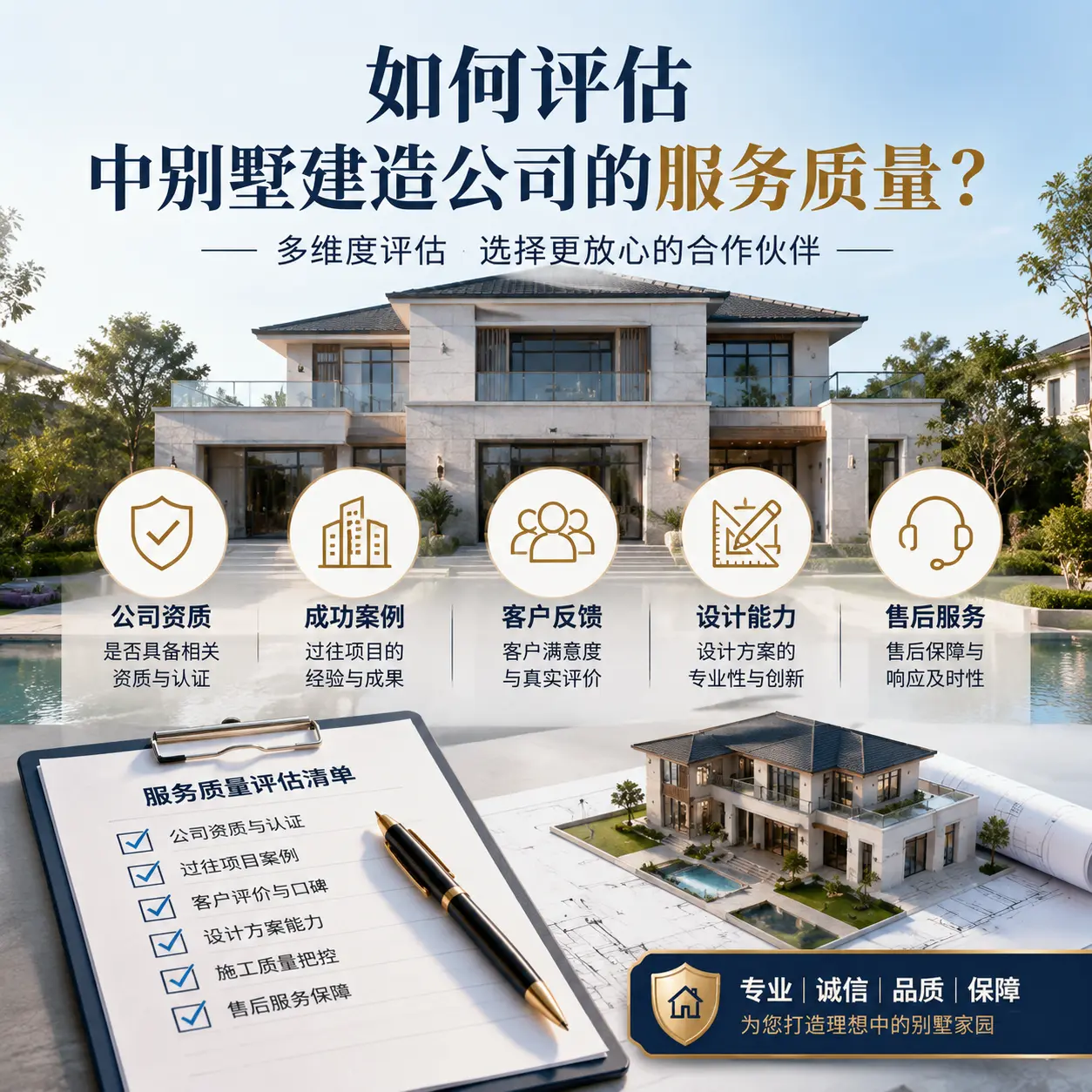 如何评估 水城 中别墅建造公司的服务质量？